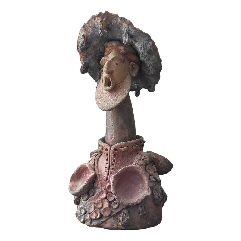 Spanish School Artist, Sculpture of a Man with a Hat, 1980s, Ceramic