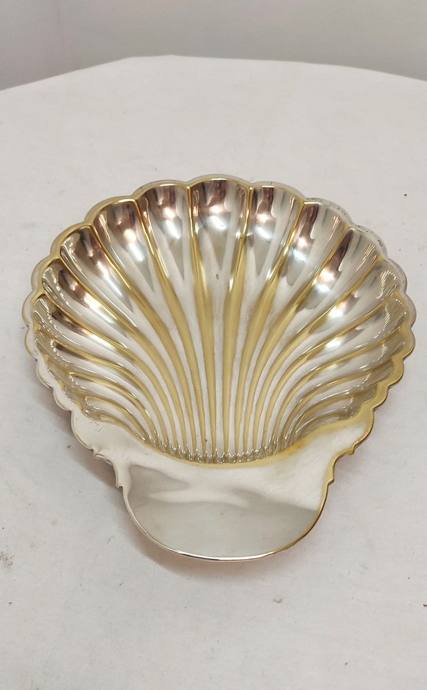 Spanish Shell-Shaped Brass Tray, 1970s