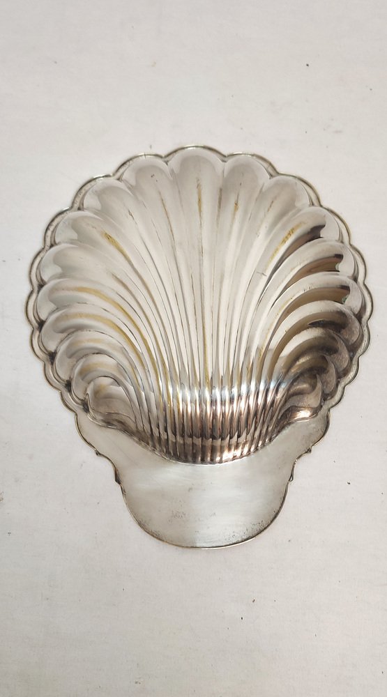 Spanish Shell-Shaped Brass Tray, 1970s