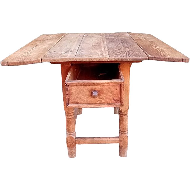 Spanish Table with Two Wings and Drawer