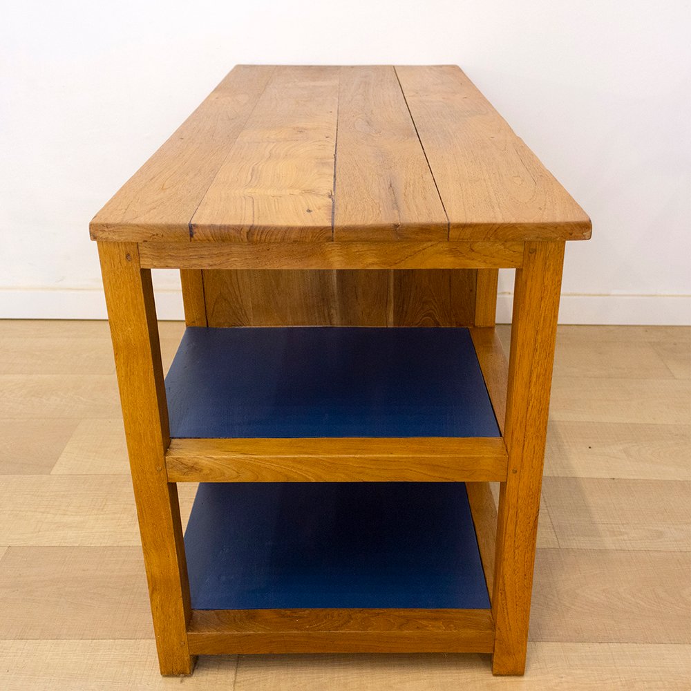 Spanish TV Console in Teak Wood, 1970s