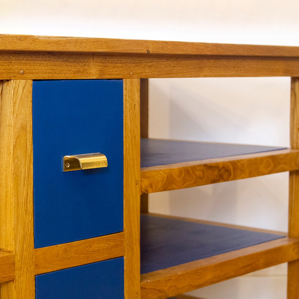 Spanish TV Console in Teak Wood, 1970s