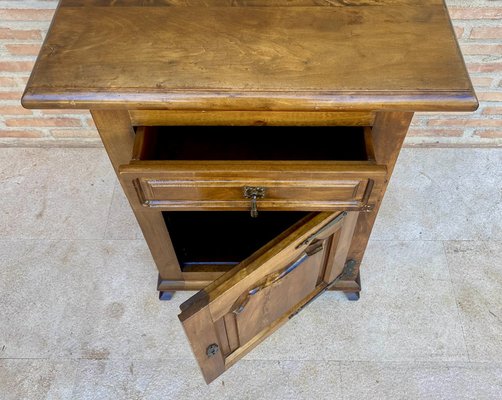 Spanish Walnut Chest with Drawer and Door, 1930s-NOU-1819556