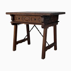 Spanish Walnut Side Table, 1880s-PSK-1002729