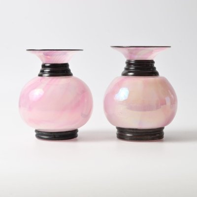 Spatter Glass Vases from Jean Beck, 1920s, Set of 2-IXK-1662062