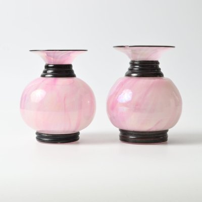 Spatter Glass Vases from Jean Beck, 1920s, Set of 2-IXK-1662062