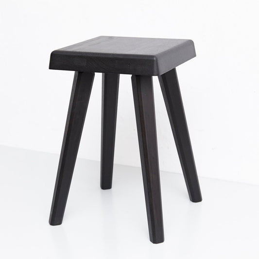 Special Black Wood Edition Stool by Pierre Chapo