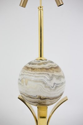 Sphere Table Lamp in Marble and Gilt Brass, 1970s-CEJ-673404