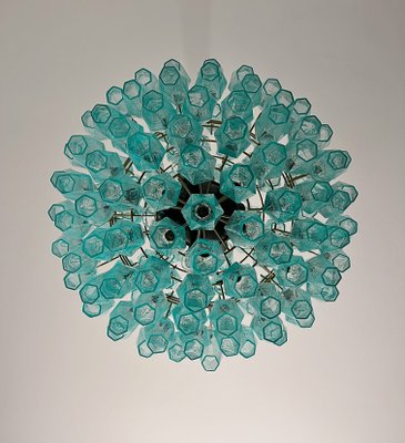 Spherical Murano Polyhedra Chandelier - 140 Turquoise Polyhedra, 1990s-FHZ-2018529