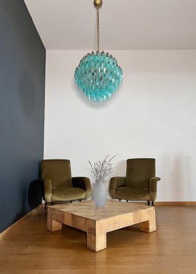 Spherical Murano Polyhedra Chandelier - 140 Turquoise Polyhedra, 1990s-FHZ-2018529