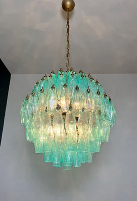 Spherical Murano Polyhedra Chandelier - 140 Turquoise Polyhedra, 1990s-FHZ-2018529