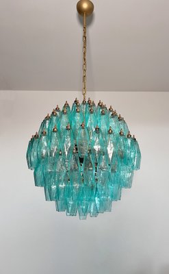 Spherical Murano Polyhedra Chandelier - 140 Turquoise Polyhedra, 1990s-FHZ-2018529