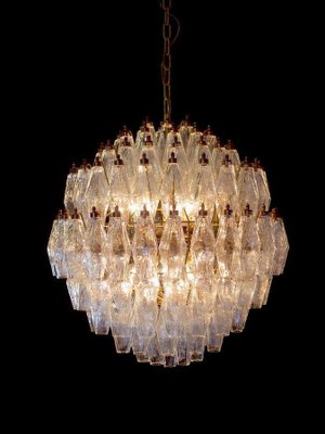 Spherical Poliedri Pendant Lamp in Murano Glass-MBH-1032614