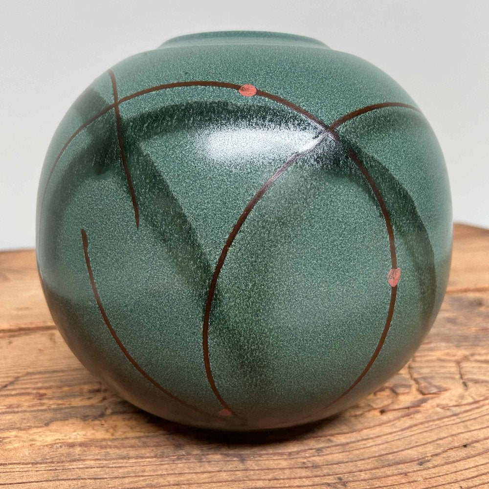 Spherical Sakura Shigaraki Ikebana Flower Vase, 1960s