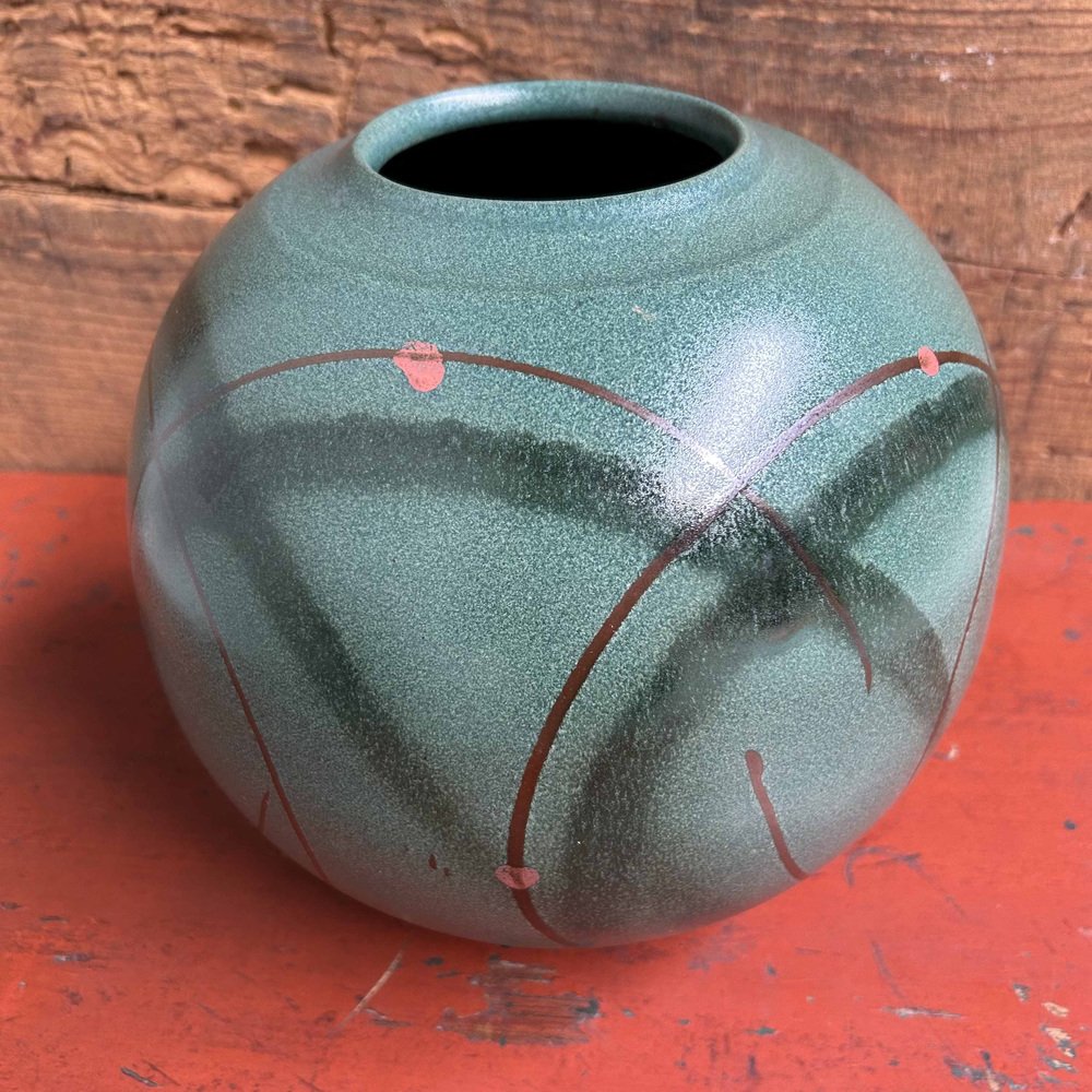 Spherical Sakura Shigaraki Ikebana Flower Vase, 1960s