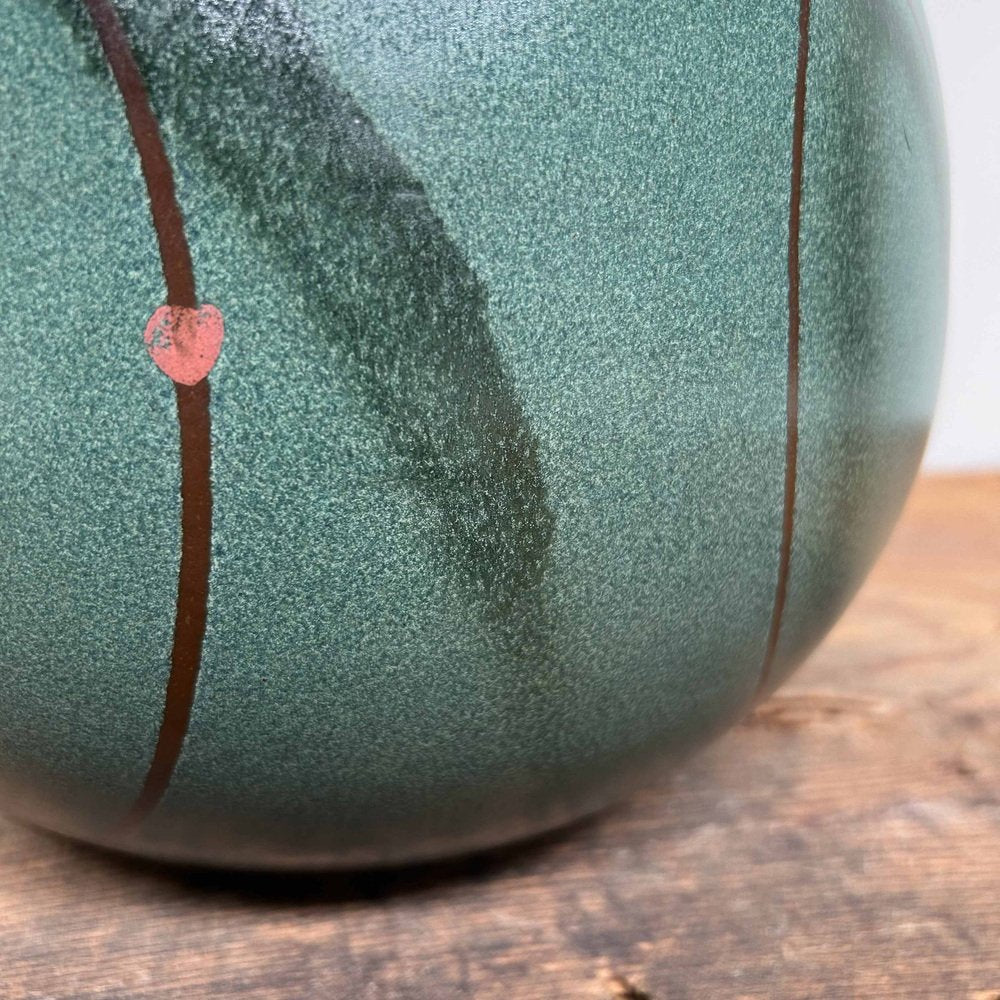 Spherical Sakura Shigaraki Ikebana Flower Vase, 1960s