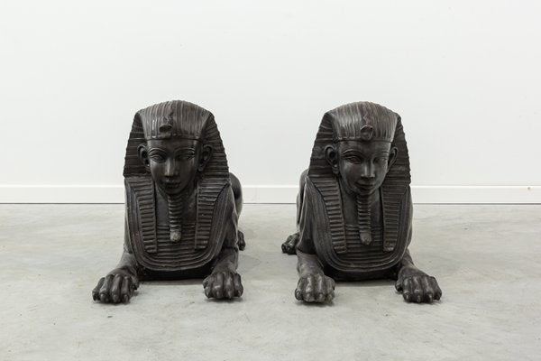 Sphinxes, Bronze, Set of 2-UJE-1255486