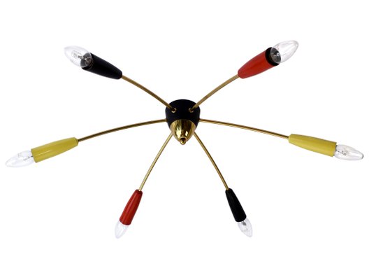 Spider Ceiling Lamp in the Style of Stilnovo, 1950s-HJP-1357862