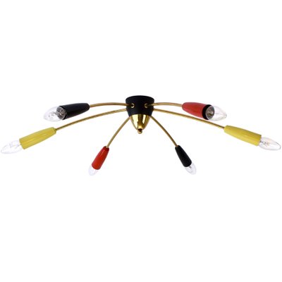 Spider Ceiling Lamp in the Style of Stilnovo, 1950s-HJP-1357862