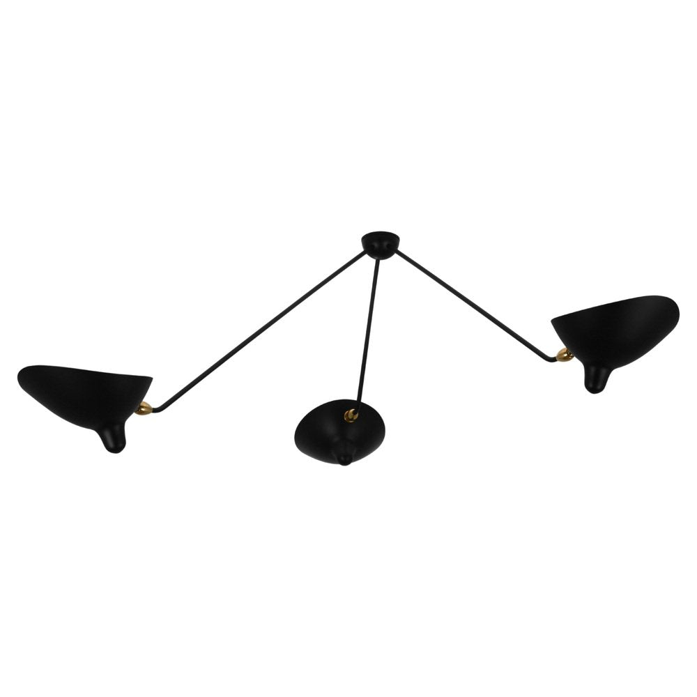 Spider Ceiling Lamp with 3 Arms by Serge Mouille