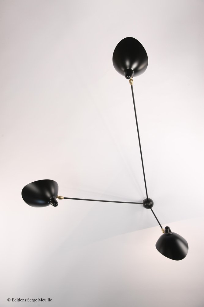 Spider Sconce with 3 Still Arms by Serge Mouille