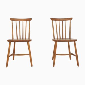 Spindle Back Chairs, the Netherlands, 1950s, Set of 2-ZO-2028636