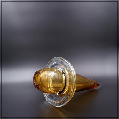 Spinning Top Vase in Honey-Coloured Glass from Schott Studio, German-NYF-2018835