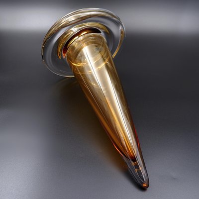 Spinning Top Vase in Honey-Coloured Glass from Schott Studio, German-NYF-2018835