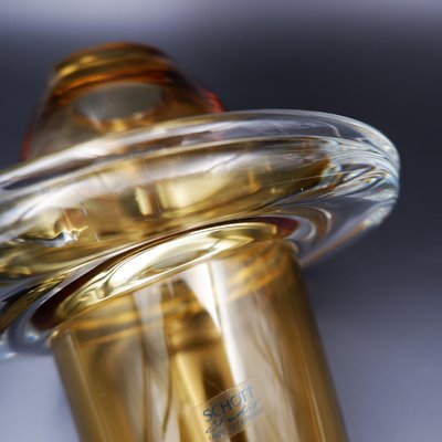 Spinning Top Vase in Honey-Coloured Glass from Schott Studio, German-NYF-2018835