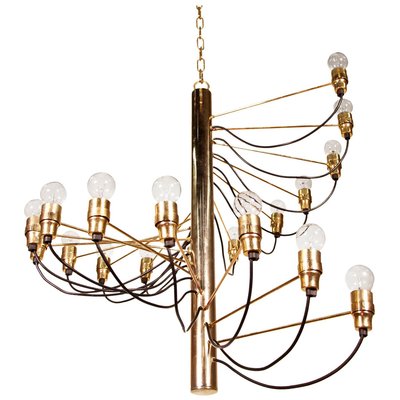 Spiral Brass Chandelier by Gino Sarfatti, 1950s-DEK-932552