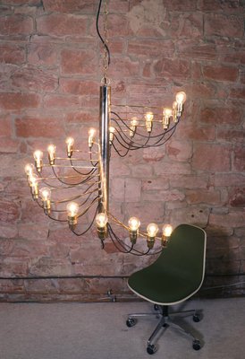 Spiral Brass Chandelier by Gino Sarfatti, 1950s-DEK-932552