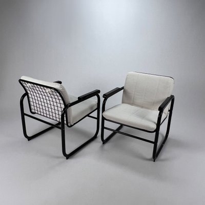 SPostmodern Black and White Armchairs, 1980s, Set of 2-RMX-1421341