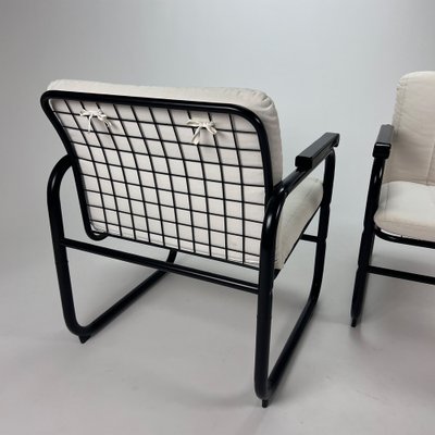 SPostmodern Black and White Armchairs, 1980s, Set of 2-RMX-1421341