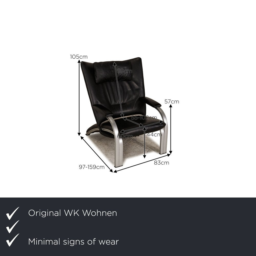 Spot 698 Lounge Chair in Black Leather from WK Wohnen