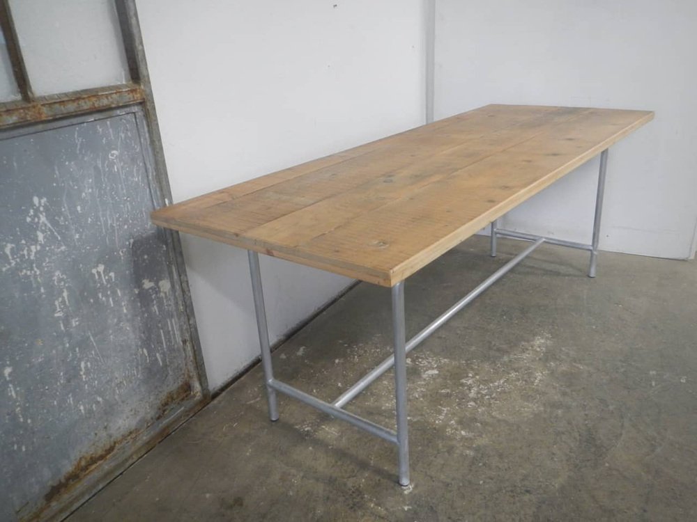 Spruce Table on Aluminium Base, 1960s