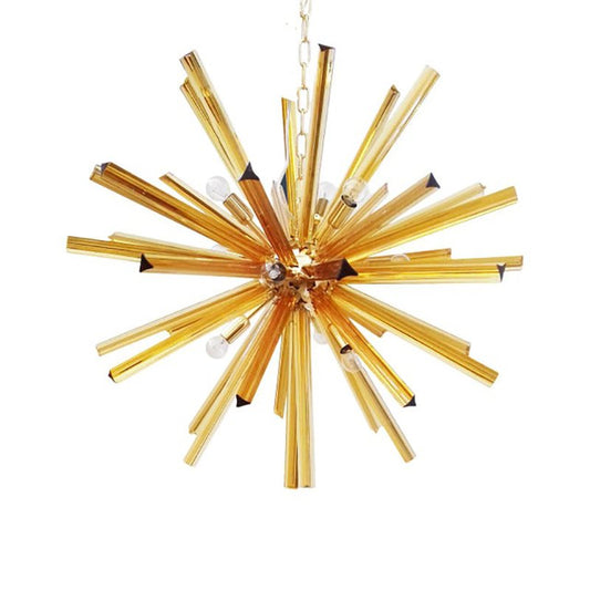 Sputnik Amber Triedro Murano Glass Chandelier by Simoeng