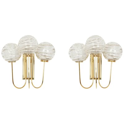 Sputnik Brass and Murano Glass Wall Sconces by Doria, Germany, 1960s-UGR-1085958