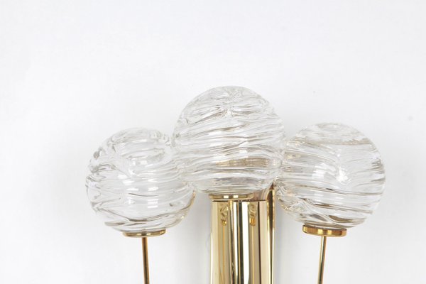 Sputnik Brass and Murano Glass Wall Sconces by Doria, Germany, 1960s-UGR-1085958