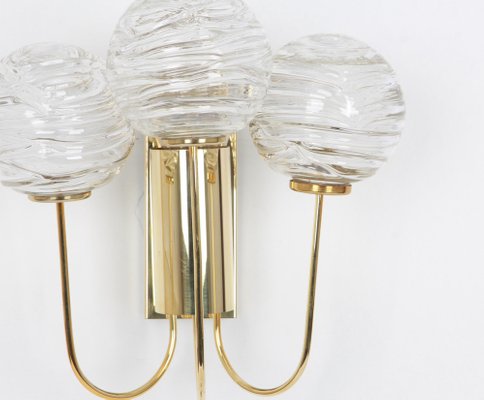 Sputnik Brass and Murano Glass Wall Sconces by Doria, Germany, 1960s-UGR-1085958