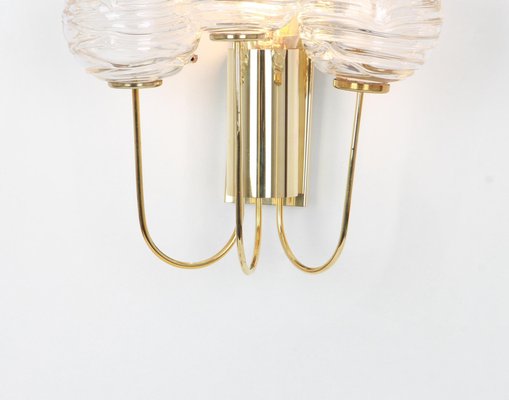 Sputnik Brass and Murano Glass Wall Sconces by Doria, Germany, 1960s-UGR-1085958