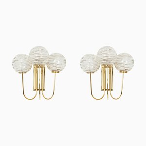 Sputnik Brass and Murano Glass Wall Sconces by Doria, Germany, 1960s-UGR-1085958