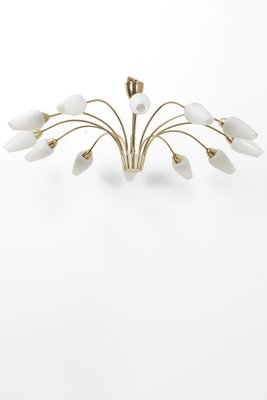 Sputnik Chandelier in Brass & Glass-OKG-1723593