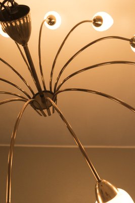 Sputnik Chandelier in Brass & Glass-OKG-1723593