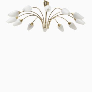 Sputnik Chandelier in Brass & Glass-OKG-1723593