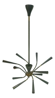 Sputnik Chandelier with 12 Lights by Oscar Torlasco for Lumi Milano, 1960s-FIP-992526