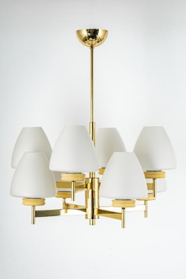 Sputnik Chandelier with Opal Glasses from Kaiser, Germany, 1970s-UGR-1095626