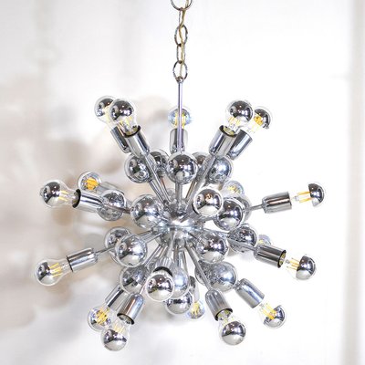 Sputnik Chromed Steel Ceiling Lamp from Reggiani, 1960s-JQO-836506