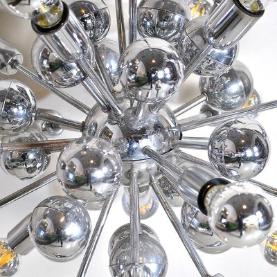 Sputnik Chromed Steel Ceiling Lamp from Reggiani, 1960s-JQO-836506