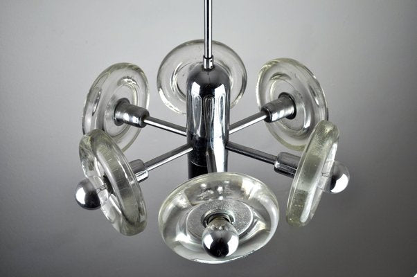 Sputnik Glass Ceiling Lamp, 1940s-ZDM-593532