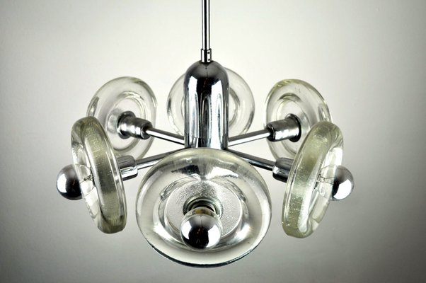 Sputnik Glass Ceiling Lamp, 1940s-ZDM-593532